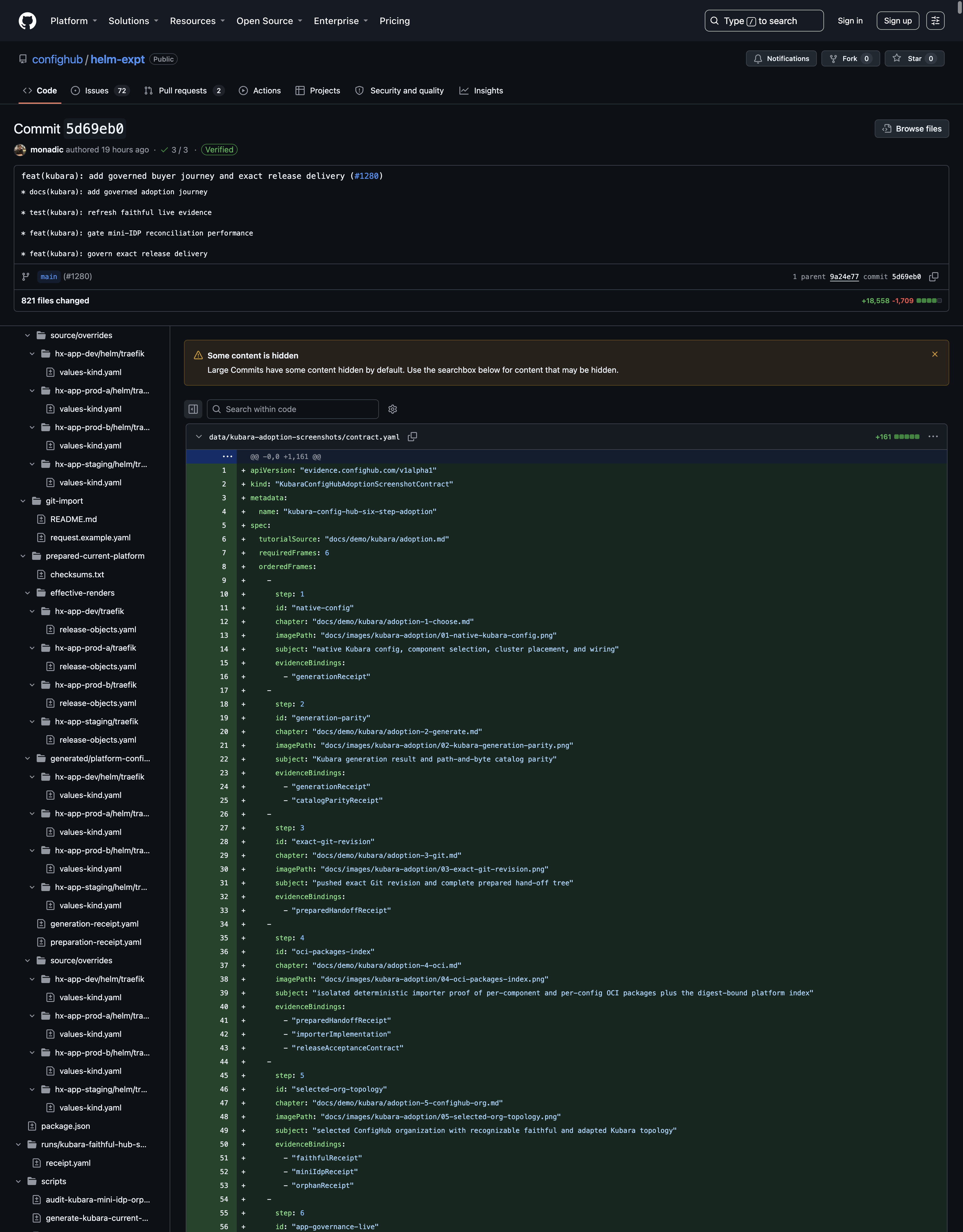 Verified public GitHub commit carrying the prepared hand-off